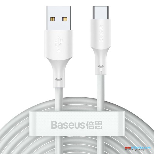 Baseus Type-C 5A (2PCS/Set – 1.5m Simple Wisdom Data Cable Kit USB White (6M)